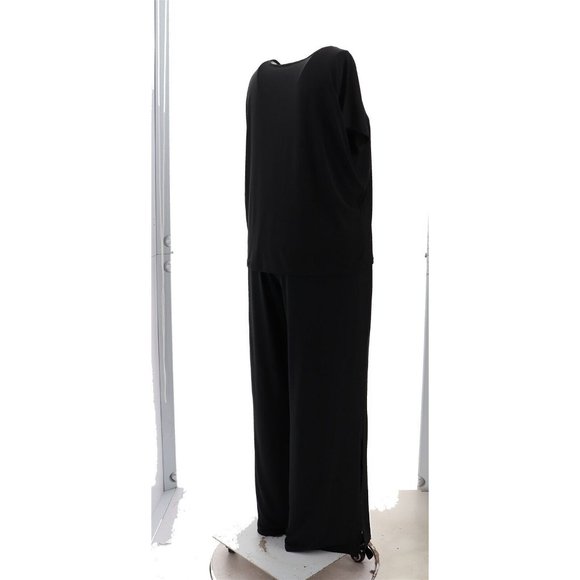 NWT G BY GIULIANA 3-PIECE TOP, BOTTOM & SCARF BELT SET BLACK MEDIUM - Picture 7 of 13